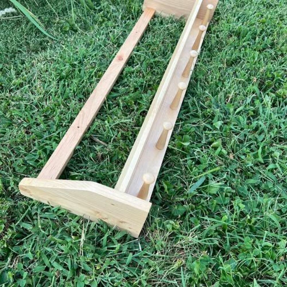 Wooden Wall Shelf Shaker Pegs w/ Plate Rack
